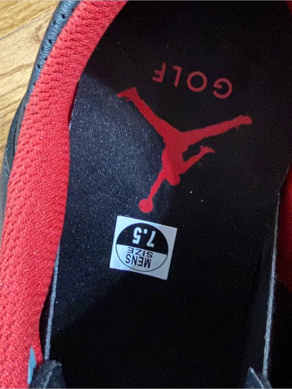 Jordan Men’s Black and Red Athletic Golf Shoes
